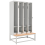 Beliani 4-Door Storage Locker with Bench ATHLETE Metal Grey/ White 2