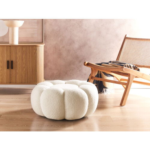 Beliani Pouffe BEAUFORT Boucle Off-White 1