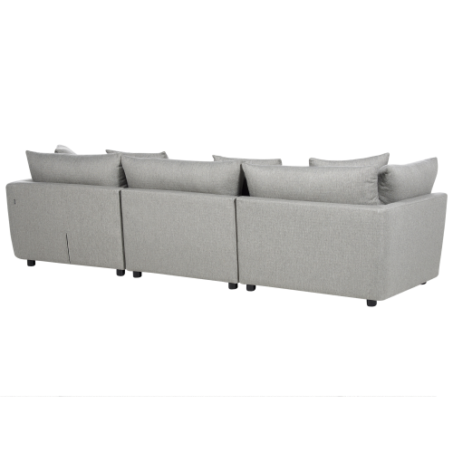 Beliani Sofa 3 Seater SIGTUNA Fabric Light Grey 2