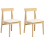Beliani Set of 2 Dining Chairs ISLE Wood Light Brown/ Beige 7
