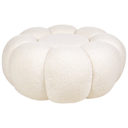 Beliani Pouffe BEAUFORT Boucle Off-White 1