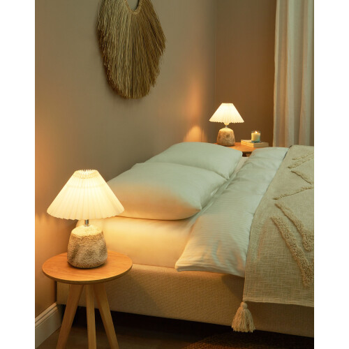 Beliani Set of 2 Table Lamps ZEYI Ceramic White 1