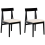 Beliani Set of 2 Dining Chairs ISLE Wood Black/ Beige 4