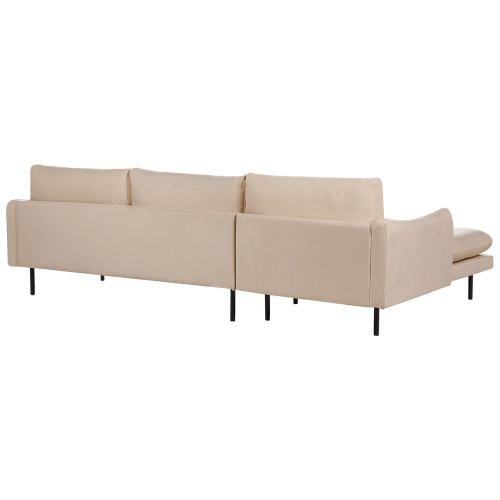 Beliani Corner Sofa 4 Seater VINTERBRO Velvet Beige Right Hand 2