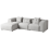 Beliani Corner Sofa 3 Seater DOLVA Fabric Light Grey Right Hand 4