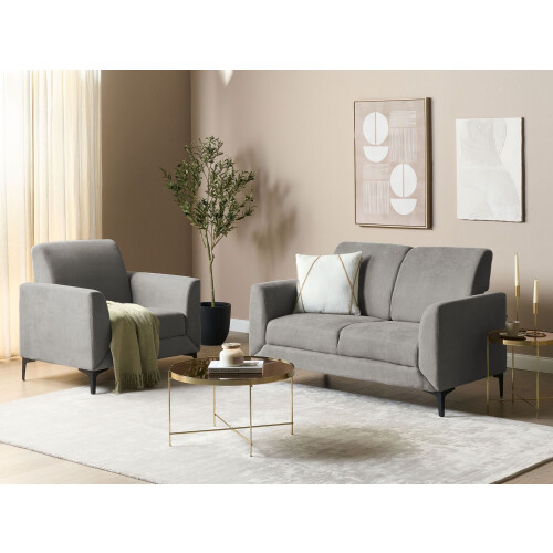 Beliani Sofa 2 Seater FENES Fabric Grey 1