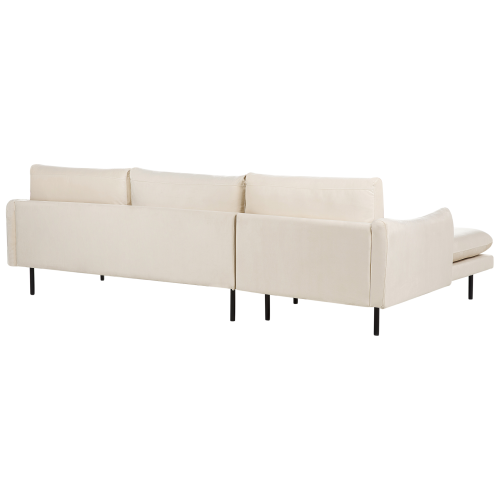 Beliani Corner Sofa 4 Seater VINTERBRO Velvet Light Beige Right Hand 2