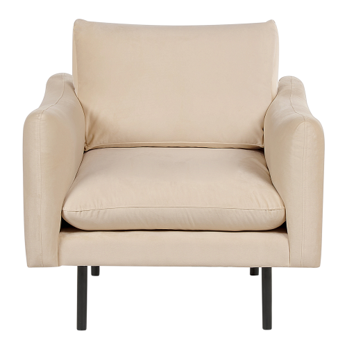 Beliani Armchair VINTERBRO Velvet Beige 1