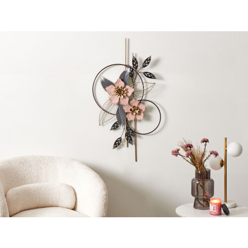 Beliani Wall Decor Flower BERKELIUM 93 cm Metal Multicolour 1