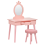 Beliani Kids Vanity Table with Stool MARGIE Pink 4