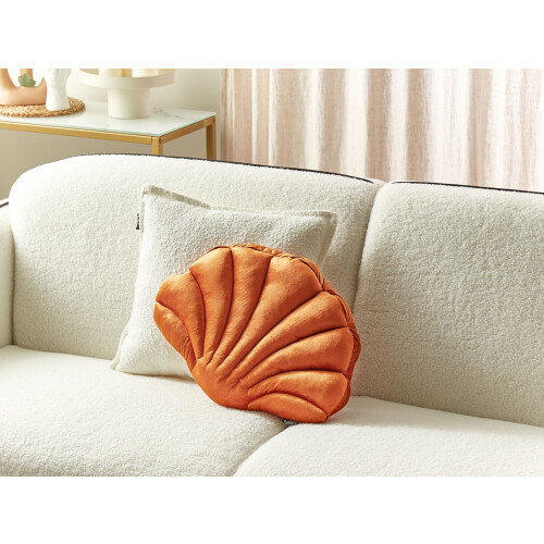 Beliani Throw Cushion CONSOLIDA 47 x 35 cm Velvet Orange Solid 1
