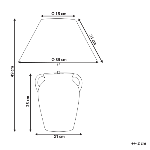 Beliani Table Lamp AGEFET Ceramic Grey 2