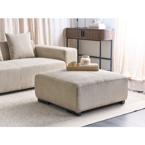 Beliani Ottoman LUNGO Corduroy Beige 1