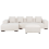 Beliani Corner Sofa LUNGO with Ottoman Corduroy Off-White Right Hand 5