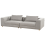 Beliani Sofa 3 Seater LERMON Fabric Light Grey 5