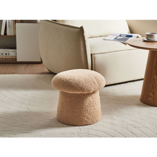Beliani Pouffe EUFAULA Boucle Beige 1