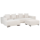 Beliani Corner Sofa LUNGO with Ottoman Corduroy Off-White Right Hand 6