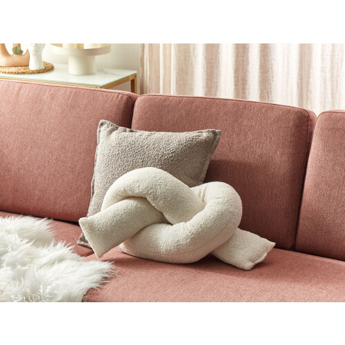 Beliani Throw Cushion GLADIOLUS 172 x 14 cm Boucle Off-White Solid 1