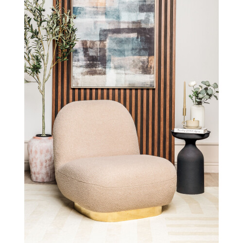 Beliani Armchair LOVIISA Boucle Beige 2