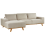 Beliani Corner Sofa 3 Seater NORA Fabric Light Beige Right Hand 2