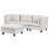 Beliani Modular Sofa 3 Seater UNSTAD with Ottoman Fabric Light Beige 7