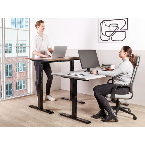Beliani Electric Adjustable Standing Desk DESTINES 120 cm 72 cm Grey/ Black 2
