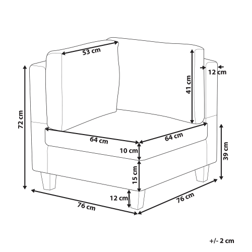 Beliani Corner Seat UNSTAD Fabric Brown 2