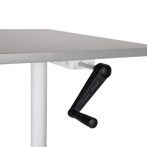 Beliani Manual Adjustable Standing Desk DESTINAS 120 cm 72 cm Grey/ White 2