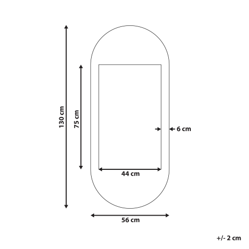 Beliani Wall Mirror BRIANT 56 cm x 130 cm Mango Wood White 2