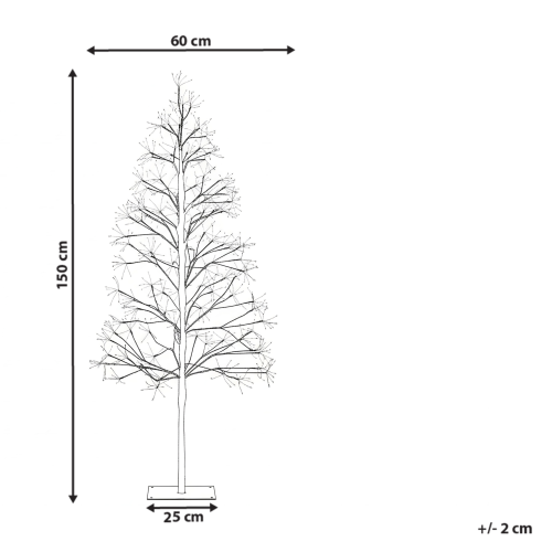 Beliani Outdoor Decoration LED LONKARI 150 cm Tree Brown 2