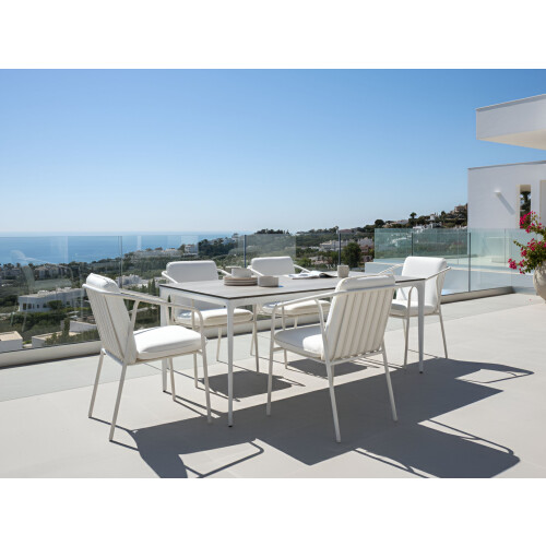 Beliani Garden Dining Table SOVARETO 180 cm 90 cm Wood-like Light Grey 1