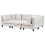 Beliani Modular U-Shape Sofa 5 Seater UNSTAD with Ottoman Fabric Light Beige 8