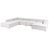 Beliani Modular Corner Sofa 5 Seater ARDAL Corduroy Off-White Right Hand 5