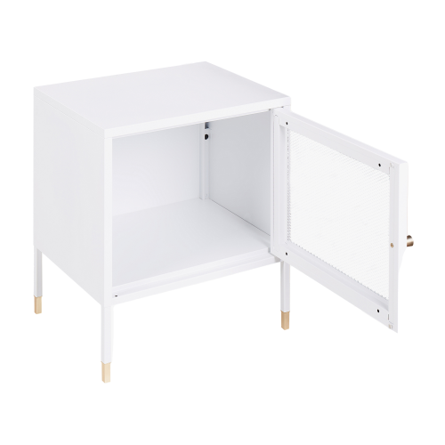 Beliani Bedside Table OSSETT Metal White 2