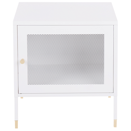 Beliani Bedside Table OSSETT Metal White 1
