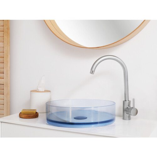 Beliani Countertop Basin TOLOSA  360 mm Solid Surface Light Blue 1