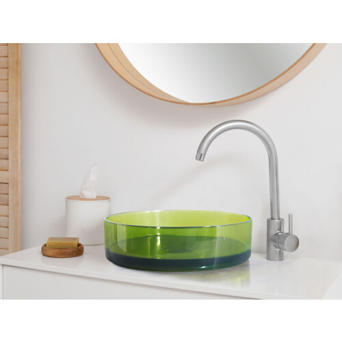 Beliani Countertop Basin TOLOSA  360 mm Solid Surface Green 1