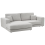 Beliani Corner Sofa 3 Seater LOFOTEN Fabric Light Grey Right Hand 8