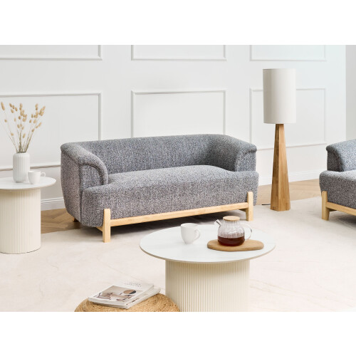 Beliani Sofa 2 Seater ALNOR Fabric Dark Grey 1