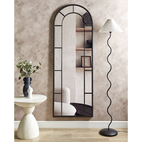 Beliani Wall Mirror CROSSES 60 cm 170 cm Metal Black 1