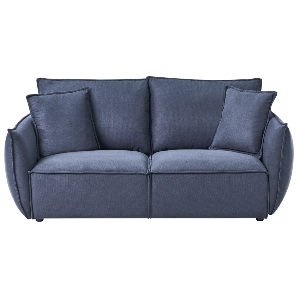 Beliani Sofa 3 Seater Kunes Fabric Dark Blue