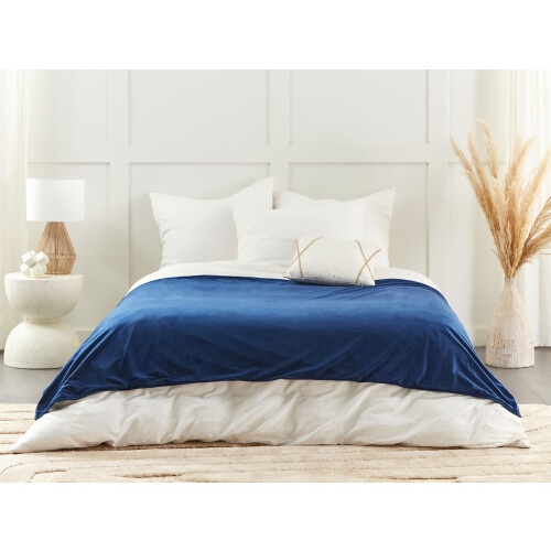 Beliani Duvet Cover RHEA 135 x 200 cm Polyester Navy Blue 1