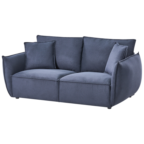 Beliani Sofa 3 Seater KUNES Fabric Dark Blue 2