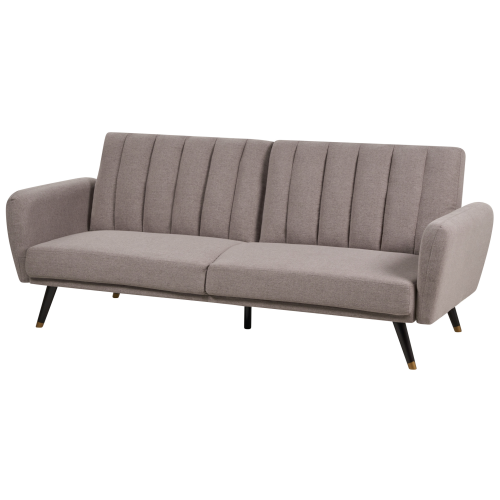 Beliani Sofa Bed 3 Seater VIMMERBY Fabric Light Brown 1