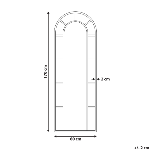Beliani Wall Mirror CROSSES 60 cm 170 cm Metal Black 2