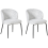 Beliani Set of 2 Dining Chairs ZANA Fabric White/Blue 4