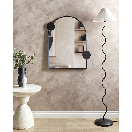 Beliani Wall Mirror AULON 69 cm 80 cm Metal Black 1