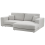 Beliani Corner Sofa 3 Seater LOFOTEN Fabric Light Grey Left Hand 4