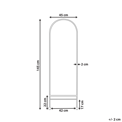 Beliani Wall Mirror JARNAGES 45 cm 145 cm Metal White 2