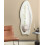 Beliani Wall Mirror REIGNY 57 cm 160 cm Velvet White 2